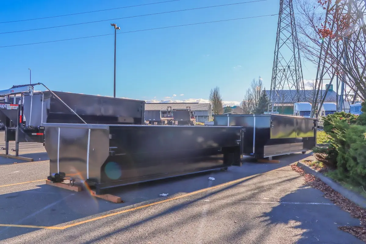 Roll-off dumpster ready for waste disposal at job site for Cleanout Dumpster Rental in South Miami